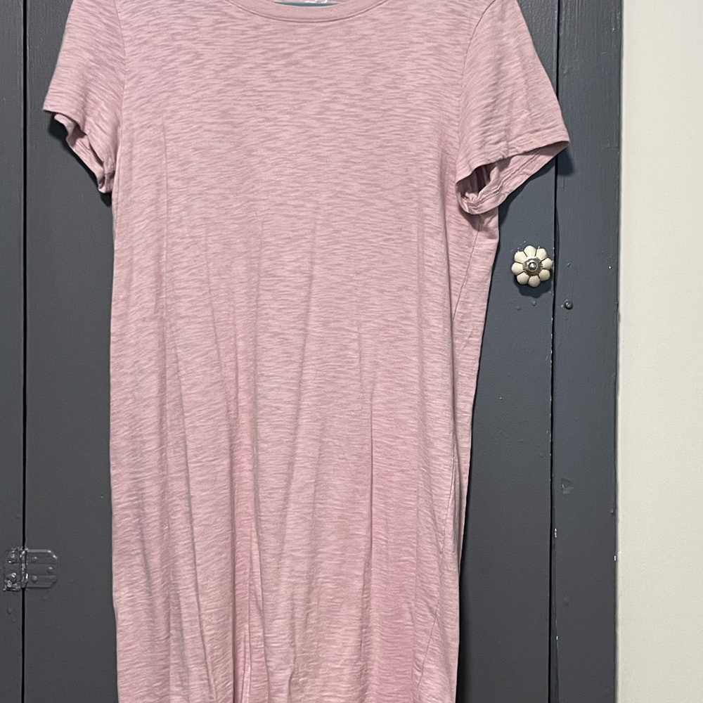 Pink Short Sleeve T-Shirt Dress